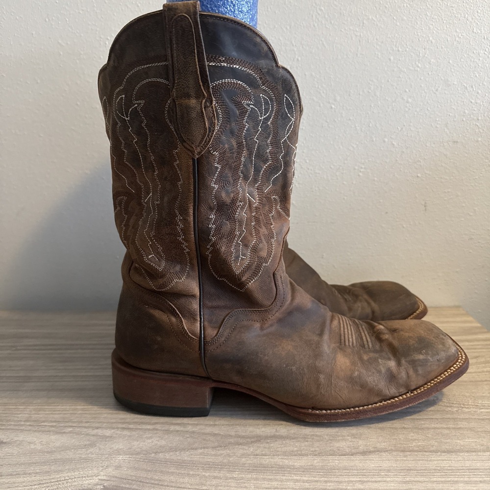 J.B. Dillon Brown Goat Leather Square Toe Western Boots Men's Sz 15 EE JBM3208